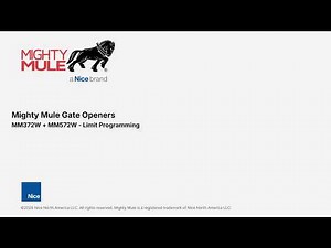 How to Program Limits on Mighty Mule MM372W and MM572W