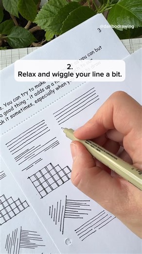 Daria Bogdanova on Instagram: "Tips for beginners: practice drawing straight lines ✍🏻 I didn’t do it in the video, but you can also turn your paper around for more convenient drawing. Straight lines make a really great exercise for hand–eye coordination 👀 ☑️A bit of background on what I’m doing with 30 Days of Sketching. It’s not a challenge or a marathon, but a way to build a daily drawing habit, for as much time as you have. Decide on your non-negotiable minimum and start practicing simple e