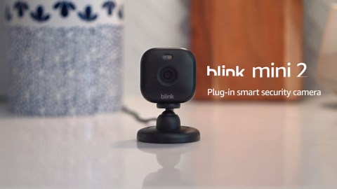 Blink Mini 2 — Home Security & Pet Camera(s) with HD video, color night view, motion detection, two-way audio, and built-in spotlight — 1 camera (Black)