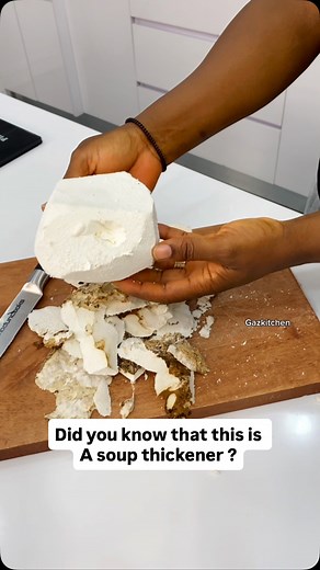 Gaz loves cooking on Instagram: "Have you ever used this to thicken your soup before ? . . I heard it’s very nice in egusi soup, have you tried it before and what is it called ? Kindly let me know what soup you prepare with this. . . #gazkitchen#soupthickner#soup#usu#viralpost#discovery#foodie"