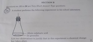 SECTION BQuestions no. 21 to 26 are Very Short Answer Type que... | Filo