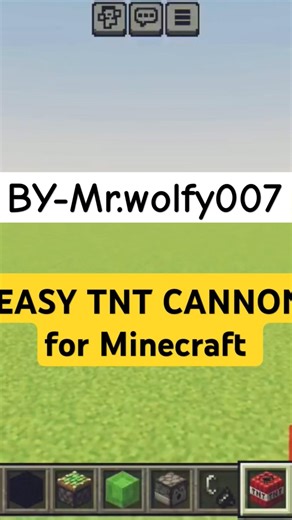 EASY TNT CANNON in Minecraft bedrock edition using slime piston #mctutorial #minecraftguide