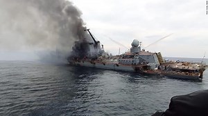 ロシア巡洋艦「モスクワ」、沈没前の様子とらえた画像が公開