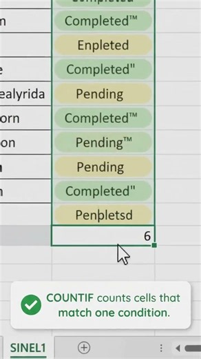 Count Data Instantly with COUNTIF 🚀 #ExcelShorts