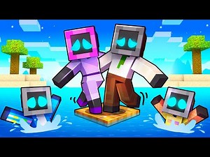 One Block Raft with TEEVEE FAMILY in Minecraft!
