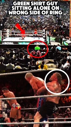 Did You Notice the Green Shirt Guy Was Moved at Royal Rumble? 😳 #wwe #royalrumble #wrestling