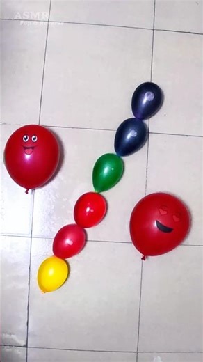 Red Emogi & Six Small Water Balloon Popping I Satisfying Asmr Video #asmr #asmrsounds #satisfying