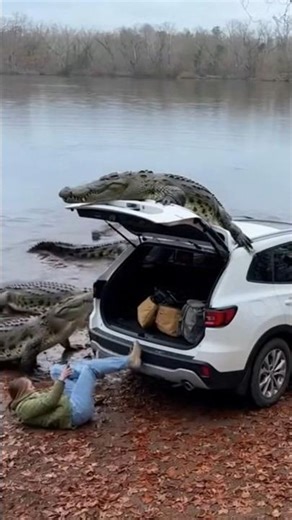 Seconds Before the Collision — She Jumped Into the Trunk Just in Time!