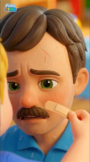 Daddy Get Hurt 😢 | Daddy Get Boo Boo Song | Baby Cartoon Nursery rhymes #shorts #kidssongs