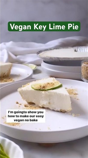No-Bake Vegan Key Lime Pie 💚 #dessert #dairyfree #nobake #keylimepie #pie #veganrecipes #veganfood