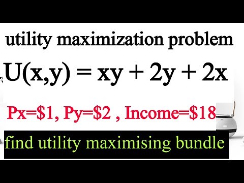 utility Maximization: U = XY + 2Y + 2X budget constraint px+2py=18 . constrained optimization