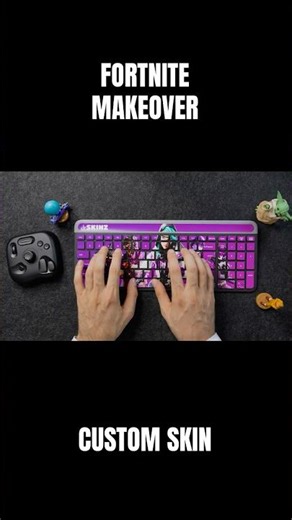 ASMR Fortnite Keyboard Makeover | Satisfying Stickers #shorts