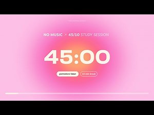 45/10 Pomodoro Timer for Studying 🩷 Study Session with breaks | Aesthetic Focus Countdown