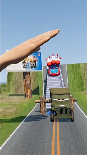 Pixar Cars VS Giant Slappy Hand #bngdrive