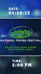 GET READY! #thegathering is here again. It's that time of the year again when we lift our precious country #nigeria up to ABBA FATHER in an atmosphere of Ecstatic Praise and Fervent Prayer. This 7th Edition of "The Gathering" is a National Praise Festival you cannot afford to miss! Date: Sunday, 1st October 2023 Time: 05:00pm (WAT) Venue: Golden Bird Events Centre Wuye District Abuja, Nigeria. Don't come alone, Invite your family, neighbors, and friends! #thegathering #thegathering2023 #HORM #na