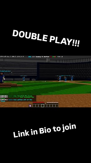 Minecraft Baseball League on Instagram: "Double Play in Ranked! #minecraft #baseball #gaming #mlb #viral #mbl #ranked"