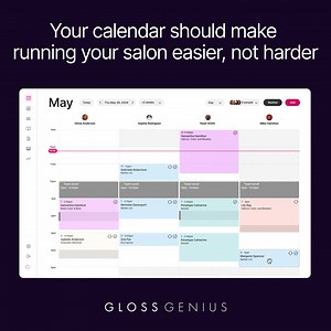 Stop letting calendar chaos cost your salon time and clients! With GlossGenius’s easy-to-use scheduling tools, you can edit appointments, manage team bookings, and access client info in seconds. | GlossGenius | Facebook