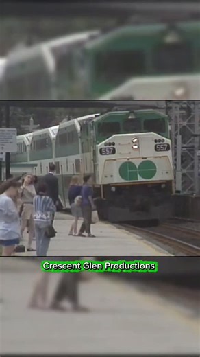 𝙱𝚛𝚊𝚍𝚕𝚎𝚢 𝙾’𝙱𝚛𝚒𝚎𝚗 on Instagram: "GO Transit 557 leads and eastbound train into the Danforth GO Station in 1993. Film by Crescent Glen Productions. Long before GO Transit, this site was part of Toronto’s early railway history. Built in the 1880s by the Grand Trunk Railway, the area once featured freight yards, a roundhouse, and repair shops serving the growing city. After becoming part of Canadian National Railways in 1923, freight operations gradually declined. The original station bu