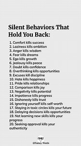Silent Behaviour That Hold You Back: | Family Words
