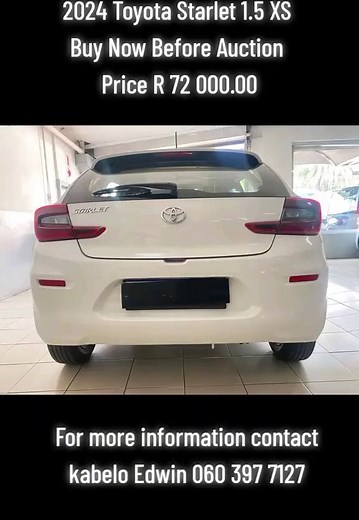 2024 Toyota Starlet 1.5 XS Repossessed Vehicle
