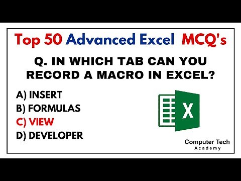 Advance Excel MCQs | Top 50 Advance Excel Interview Questions & Answers | Computer Tech Academy