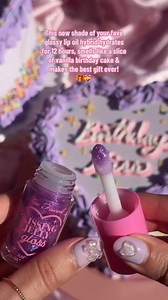 Ready for a Birthday Kiss?! 😉🎂✨ Our newest Kissing Jelly Lip Oil Gloss shade Birthday Kiss is available now!💜 This new shade smells like a slice of vanilla birthday cake and makes the best gift ever! Shop now from SEPHORA #toofaced #tfcrueltyfree | Too Faced Cosmetics