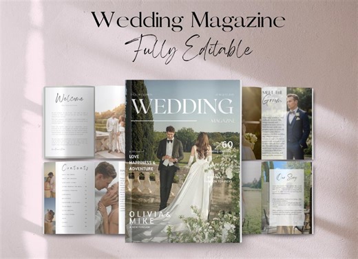Wedding Magazine Template Editable Wedding Booklet Wedding Program Itinerary Bride Welcome Gifts Custom Canva Customisable Timeline - Etsy