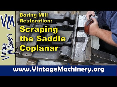 Horizontal Boring Mill Restoration - Step Scraping the Saddle to Coplanar