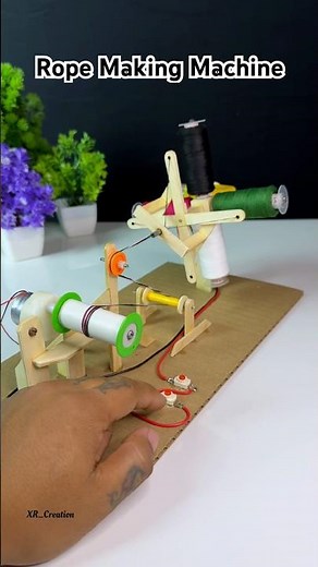 Rope making machine with Dcmotor #youtubeshorts #dcmotor #diy #tech #motor #machine #xrcreation