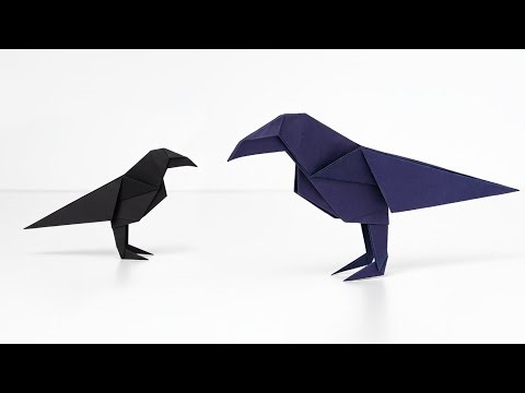 Easy–Intermediate Origami Raven – Step-by-Step Folding Tutorial