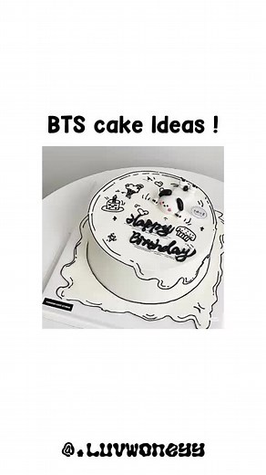 BTS cake Ideas! 🖤 || Sorry 4 bad quality (⁠^⁠^⁠) #zyxcba #foryoupage #fyp #kitch #bangtan #bts #cake #ideas