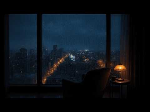 3 Hours Thunder & Rain Piano for Sleep « A Lamp Left On for No One »