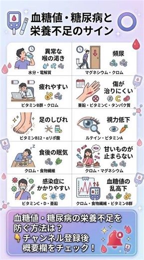 食後に眠い・甘いものが止まらない人必見！血糖値と栄養不足のサイン10選【糖尿病予防】 #健康 #雑学 #やせる