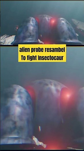 Alien probe resamble to fight insectosaur