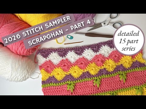 Wheel Stitch (Catherine’s Wheel) Crochet Tutorial | Stitch Sampler Scrapghan CAL Week 4