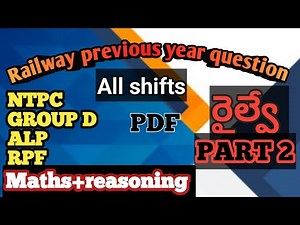 previous year railway question paper explained maths and reasoning part 2
