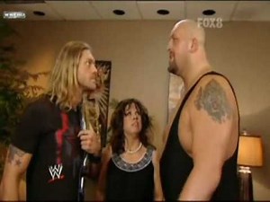 Edge,Vickie Guerrero and The Big Show Backstage