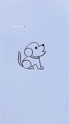 Cute Puppy Drawing 🐶 | Easy Dog Drawing Tutorial #shorts