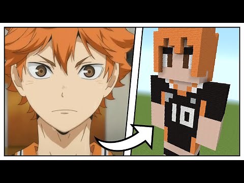 How to Build a Shoyo Hinata Statue (Haikyuu!!) - Minecraft