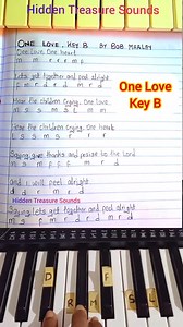 One Love: Piano Tutorial/ Solfa Notes And Lyrics.Key B. #valentines #valentinesday #solfanotes #keyboard #BobMarley #pianotutorial #public #fyp #viral #hiddentreasuresounds #simplepianolessons #instrumentalists | HiddenTreasure Sounds
