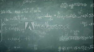 Students engage in problem-solving as they tackle advanced equations written on a chalkboard in their math classroom. Stock Video