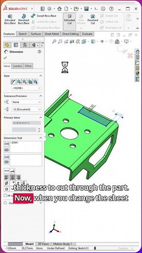 Link to Thickness in Sheet Metal Parts #solidworks