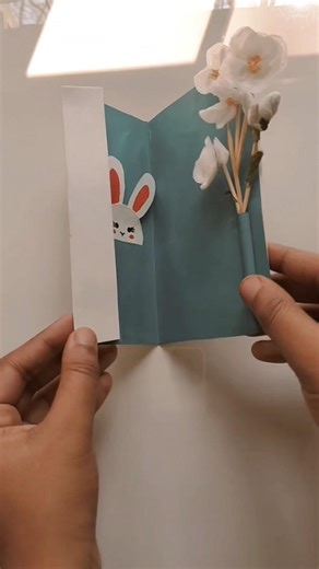 DIY Peek-a-Boo Bunny Card 🐰 | Cute Paper Craft Ideas #shorts