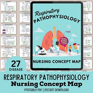 27  Respiratory Pathophysiology Nursing Notes Concept Map Asthma Tuberculosis COPD Cystic Fibrosis ARDS Croup NCLEX Study Guide Med Surg - Etsy