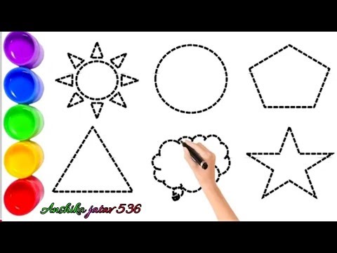 Step-by-Step Drowning of a Shapes,Star , Moon , Triangle for Kids