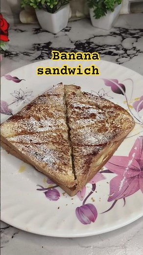 peanut butter banana 🍌 sandwich 🥪 #sandwich #recipe #shotrs