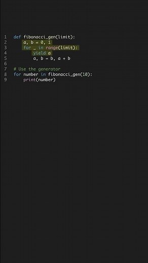 Master Generators in 45s - Python Tips #shorts