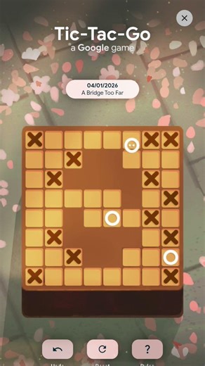 Google game Tic-tac-go solved (a bridge too far)4-1-2026 #games #tictactoe