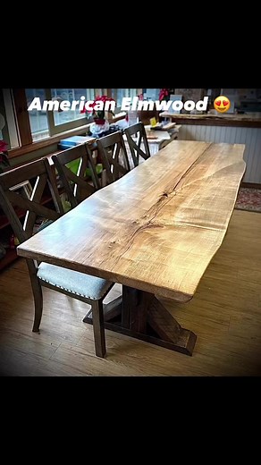 American Elm Live Edge Table | Chic & Antique Farmhouse/Live-Edge furniture