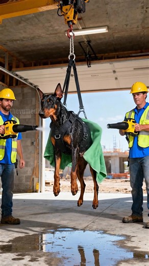 9.6K views · 58 reactions | Doberman Pinscher Rescued From Wet Cement! #pets #construction #animals | Daily Vu | Facebook